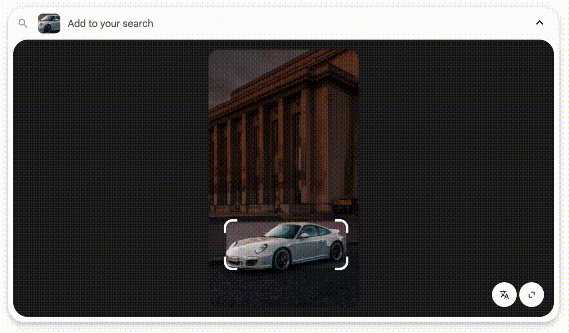 Google Lens UI example