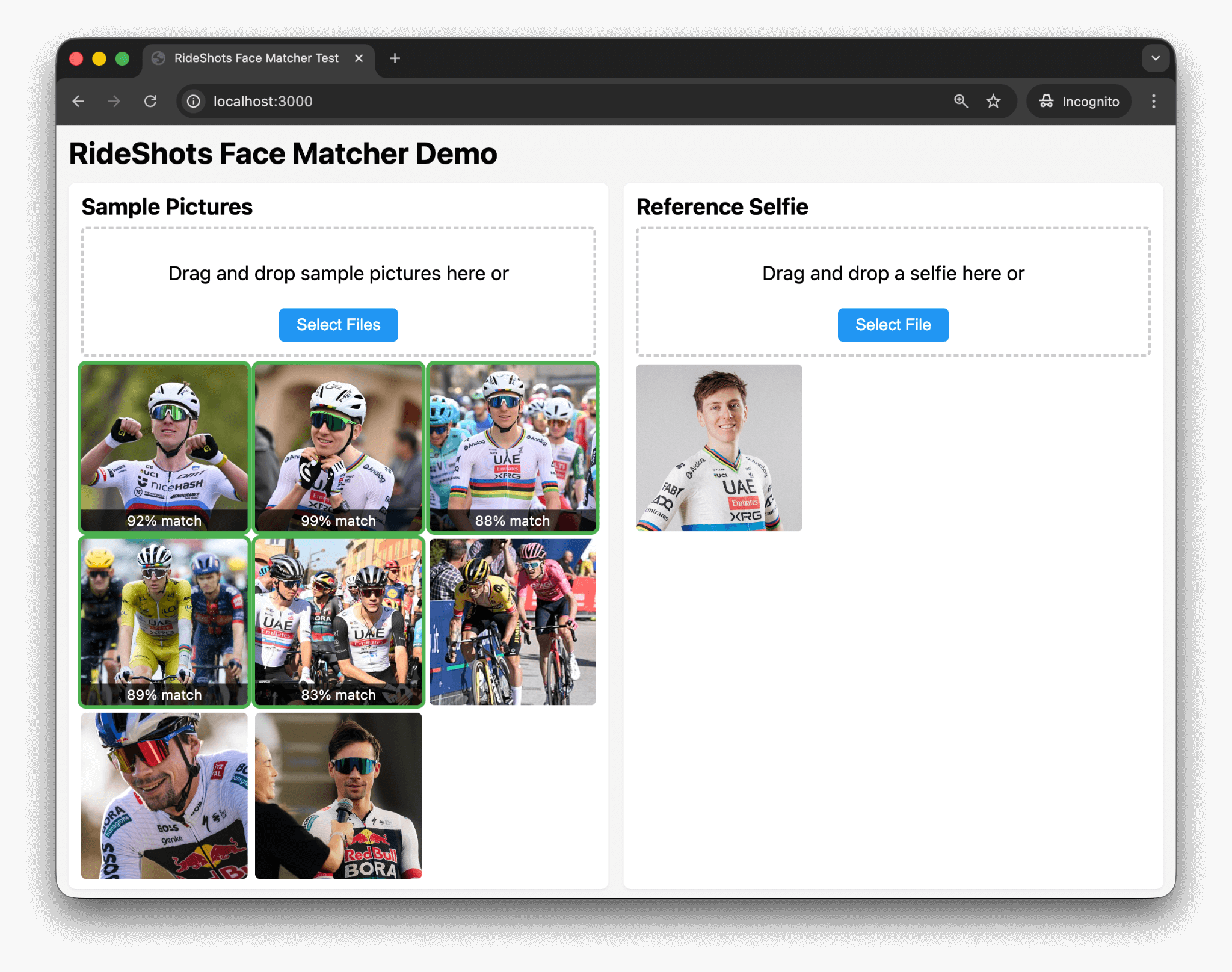 RideShots.cc - Facial recognition